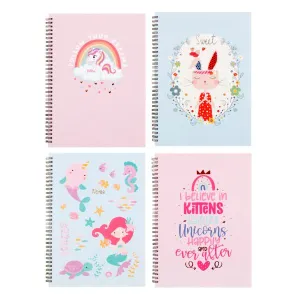 Spiral Girls Card Cover Printed A4 Notebook - 120 Pages